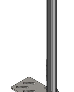Post w/plate 345x150mm H=765,angle iron type,welded